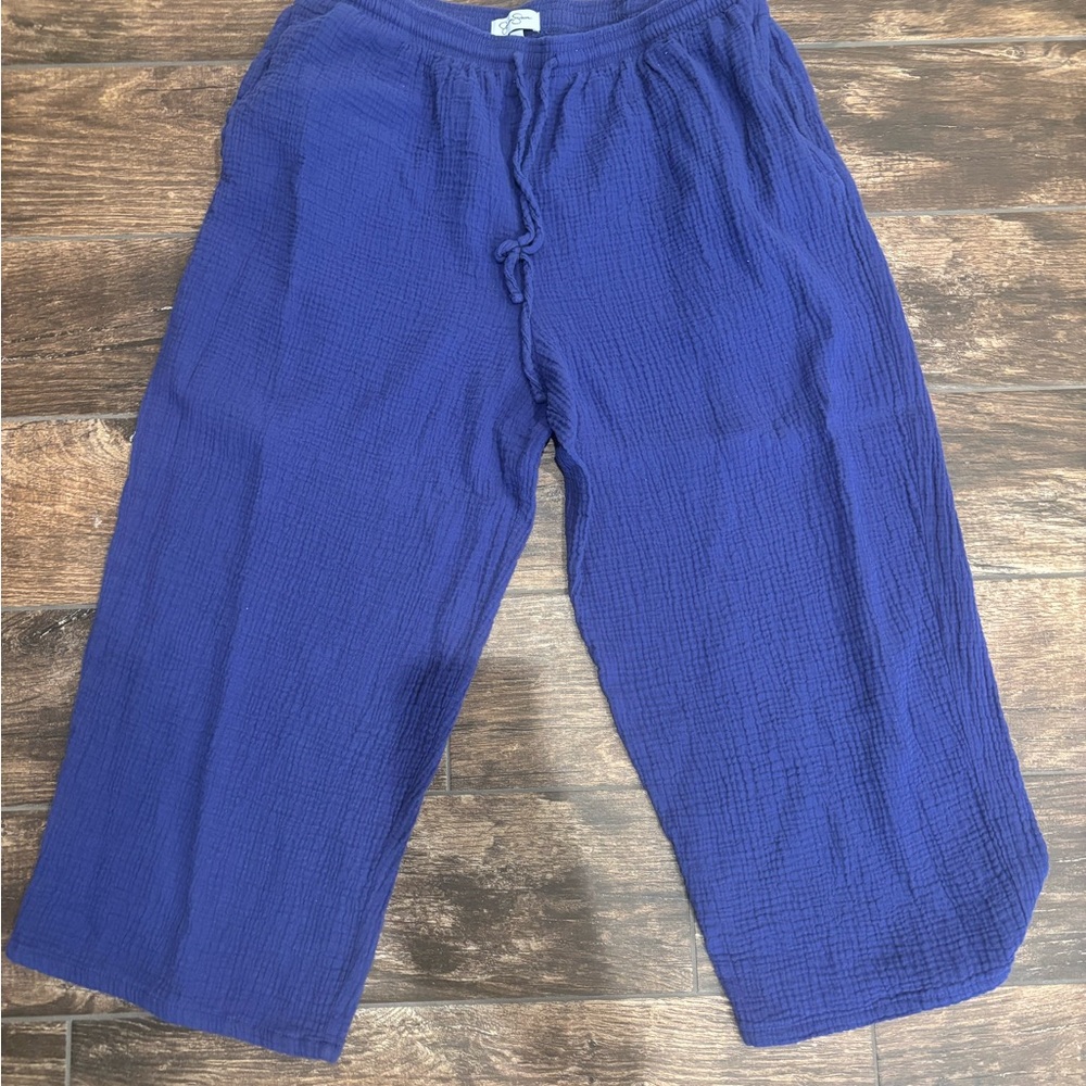 Women’s Blue linen Casual Pants